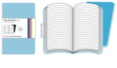 Moleskine large. Set 2 taccuini Volant a pagine a righe copertina turchese