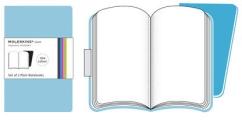 Moleskine large. Set 2 taccuini Volant a pagine bianche copertina turchese