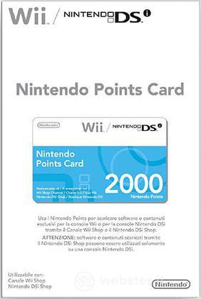 NINTENDO Wii DSi Points Card 2000 NINTENDO Wii DSi Points Card 2000