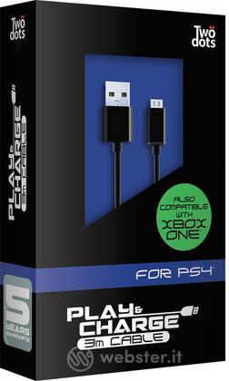 TWO DOTS Cavo Aliment USB-Micro 3Mt PS4 TWO DOTS Cavo Aliment USB-Micro 3Mt PS4