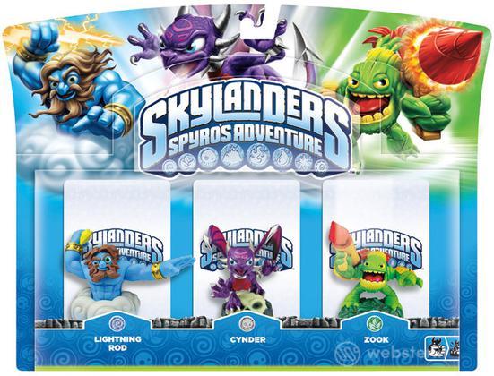 Skylanders Lightning Rod+Zook+Cynder Skylanders Lightning Rod+Zook+Cynder