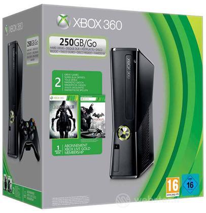 XBOX 360 250GB + Batman AC+Darksiders II XBOX 360 250GB + Batman AC+Darksiders II