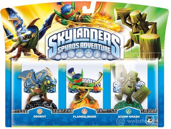 Skylanders Drobot+StumpSmash+Flamesling. Skylanders Drobot+StumpSmash+Flamesling.
